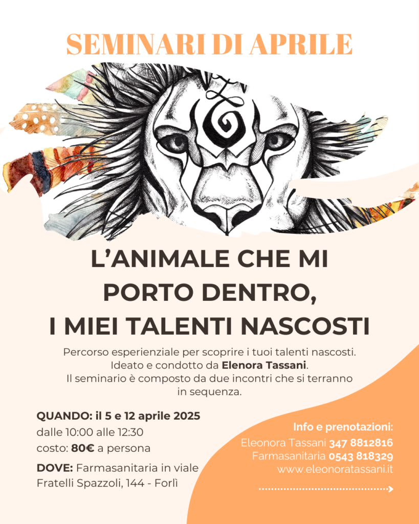 locandina del seminario L'animale che mi porto dentro, i miei talenti nascosti